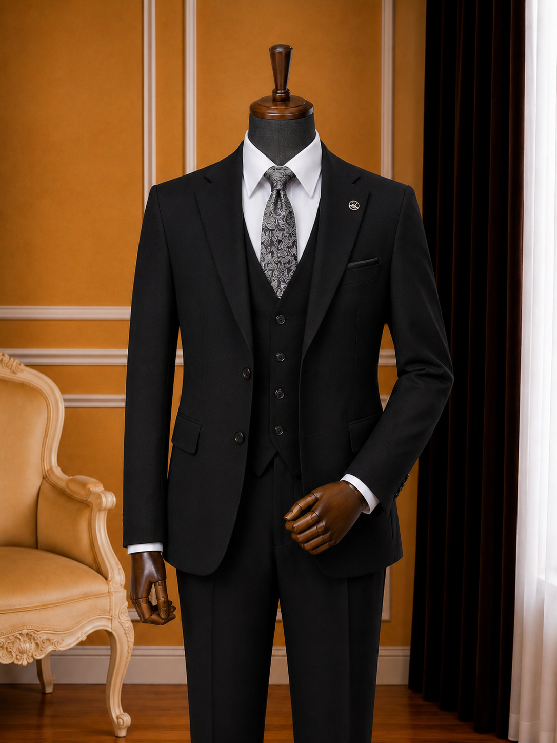 Men's Black Suit Slim Fit & Classic Fit Options | Premium Formal Wear