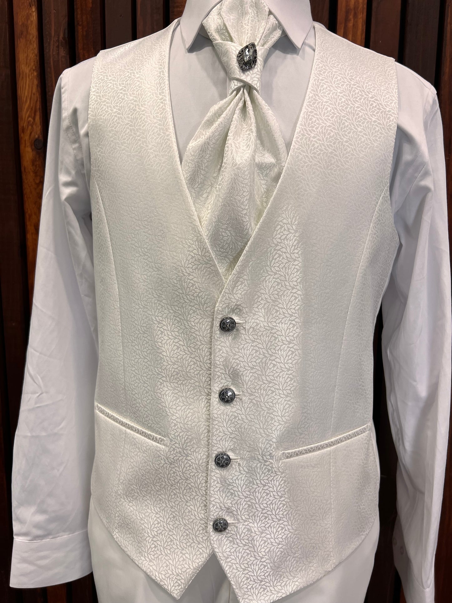 Mens All White Tuxedo | Mandarin Collar Tuxedo | Wedding & Special Events