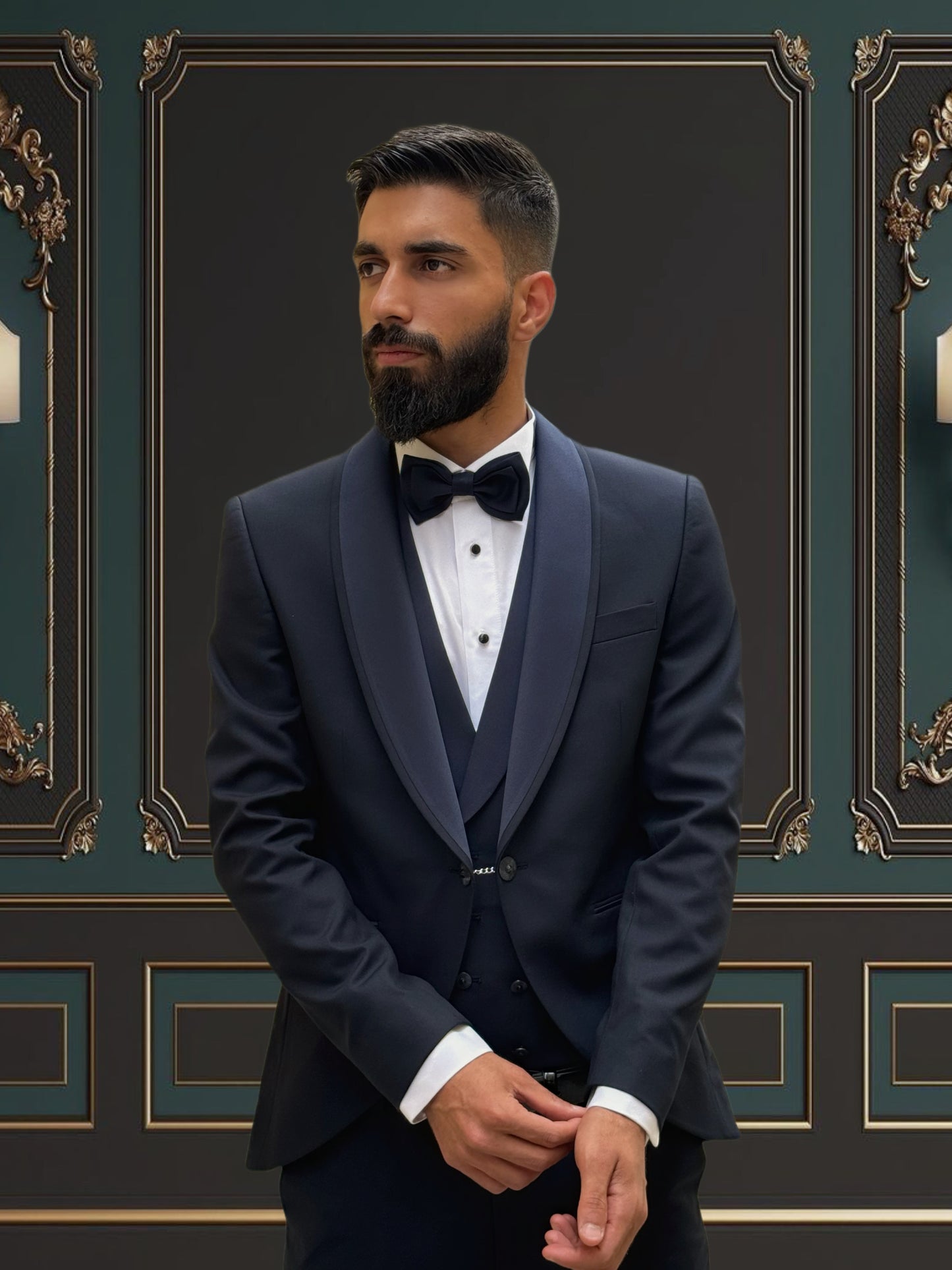 Men's Navy Blue Tuxedo with Shawl Lapel | Weddings & Events