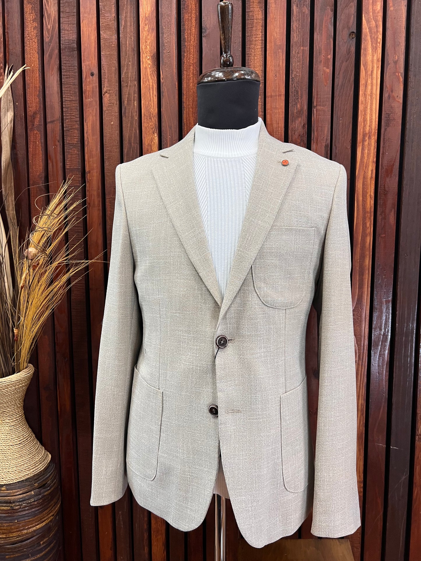 Men’s Slim Fit Tan / Beige Color Blazer | Sport Jacket