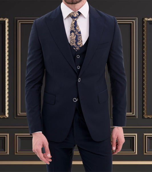 Dark Blue Suit | 3 Piece Slim Fit Suit | premium 4 way stretch