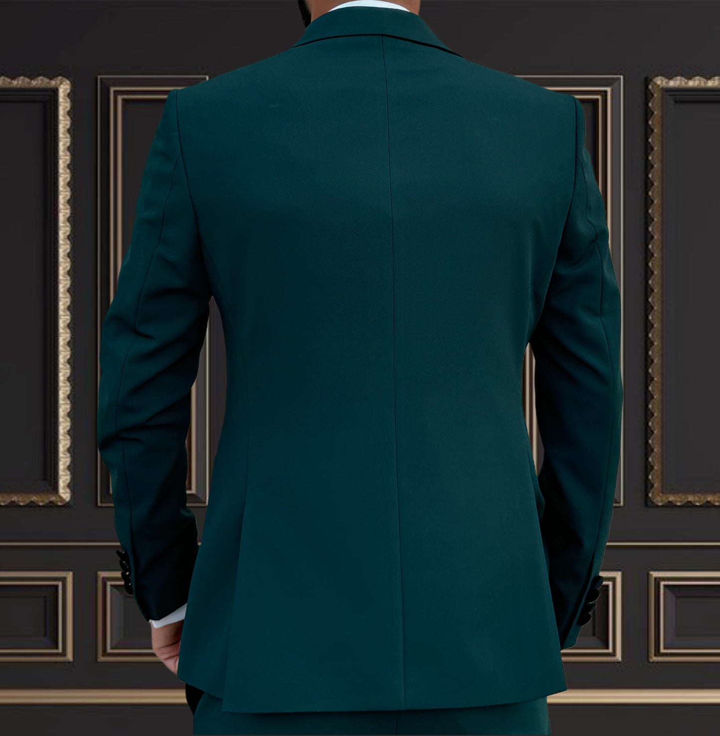 Green Wedding Tuxedo Velvet peak lapel