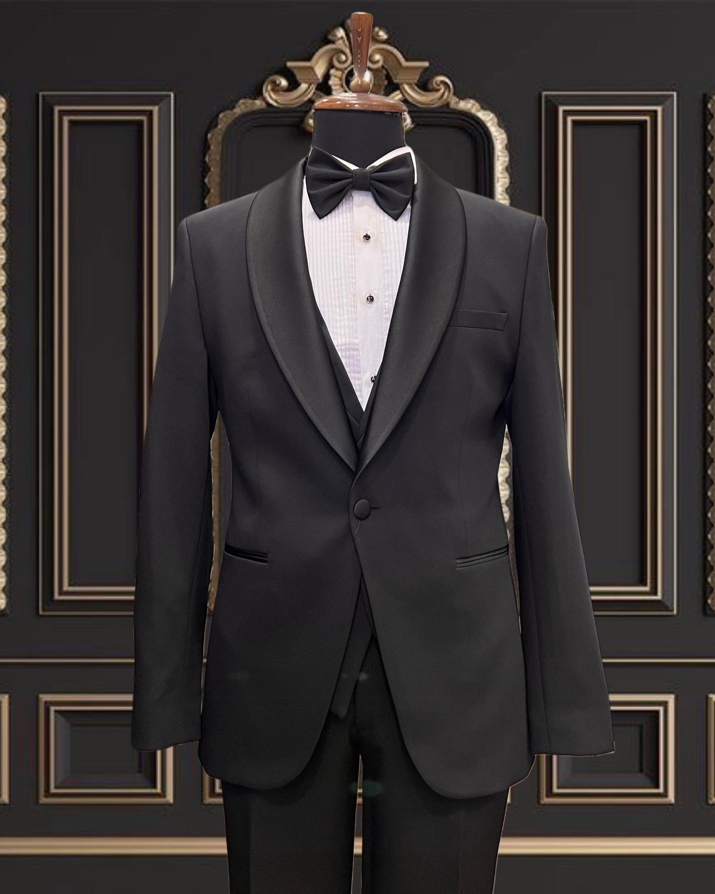 Men’s Black Tuxedo with Satin Shawl Lapel | Super Stretch Tuxedo