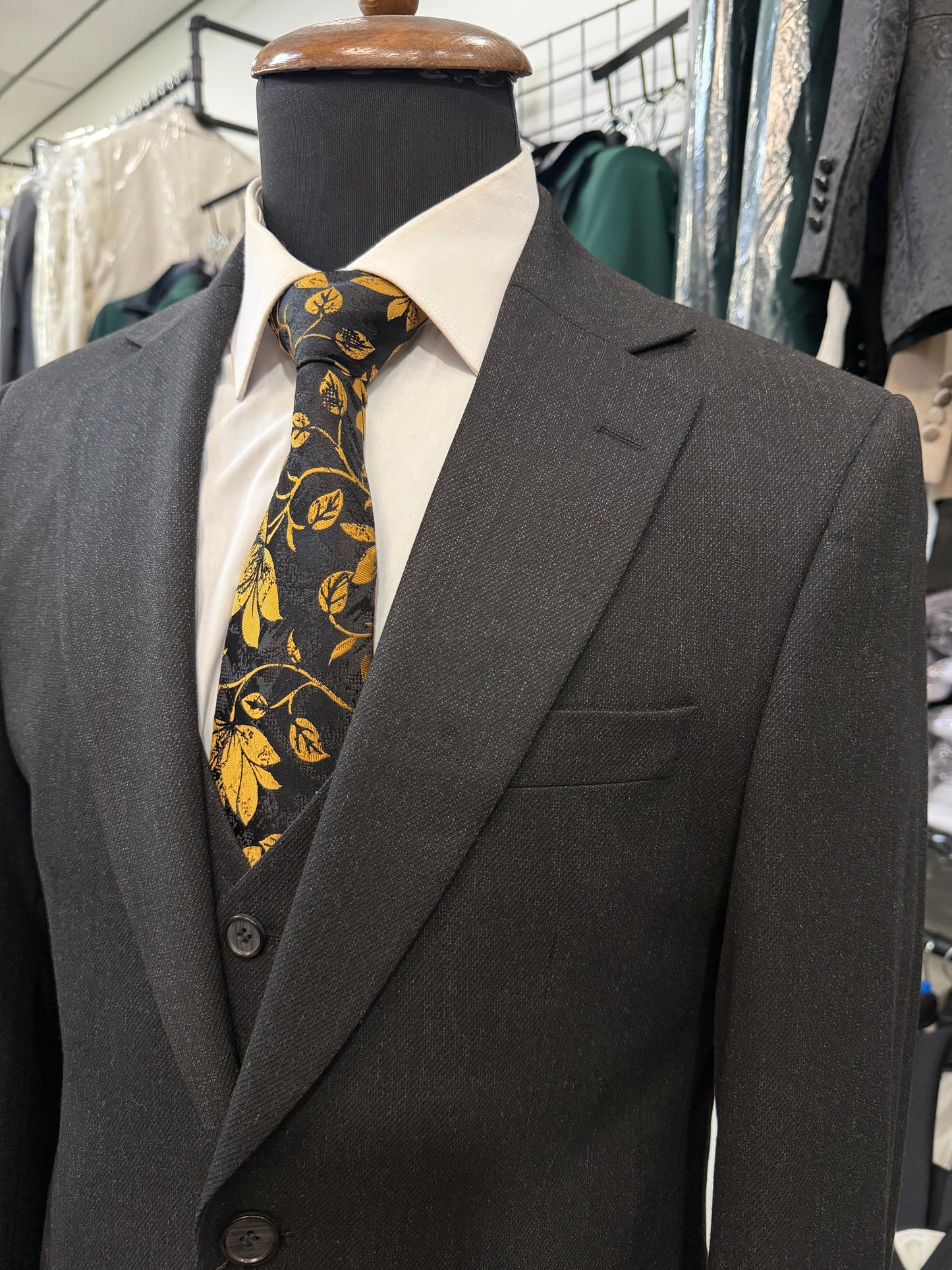 Men’s Black Slim Fit 3-Piece Suit | Stretchy & Comfortable Formal Wear