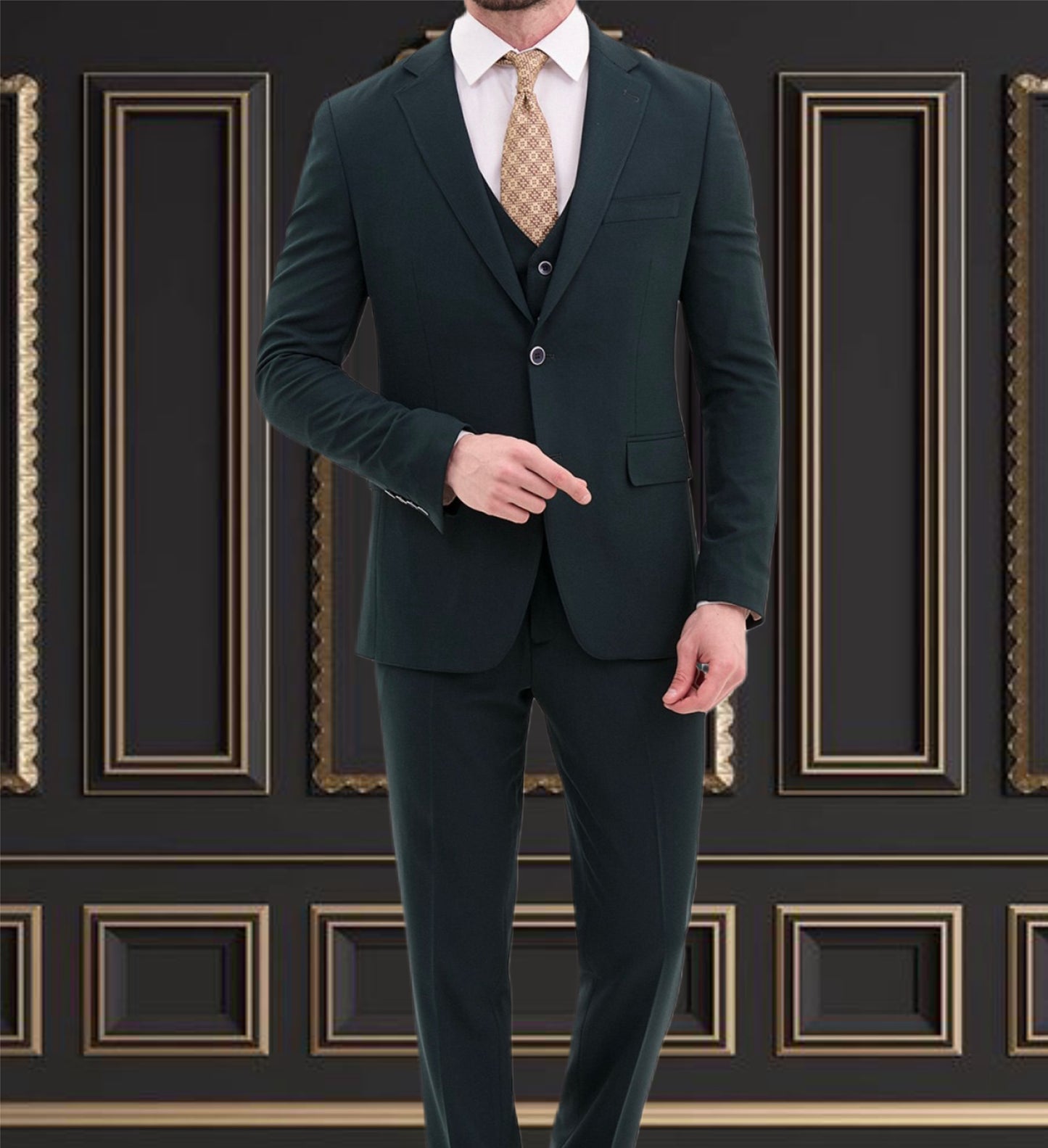 Emerald Color Suit | 3 Piece Slim Fit Suit | premium 4 way stretch