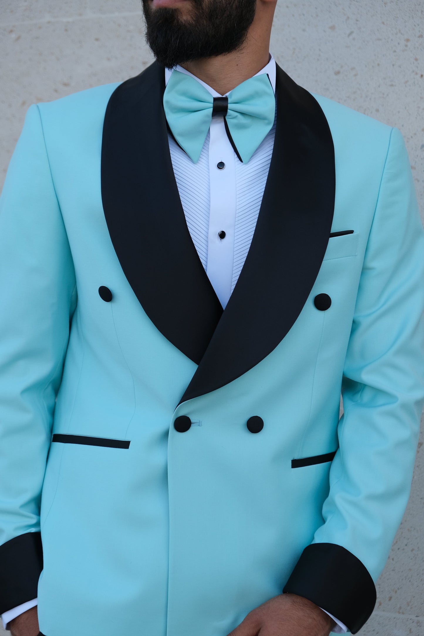 Premium Slim Fit Turquoise Color Wedding Tuxedo _ Shawl Lapel