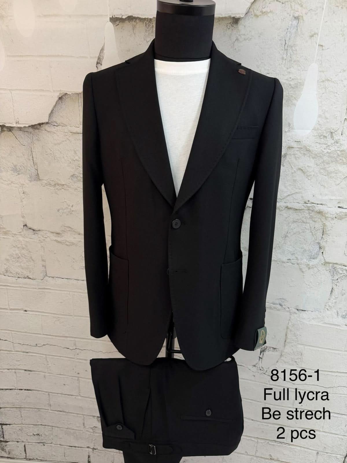Men’s Black Notch Lapel 2-Piece Suit