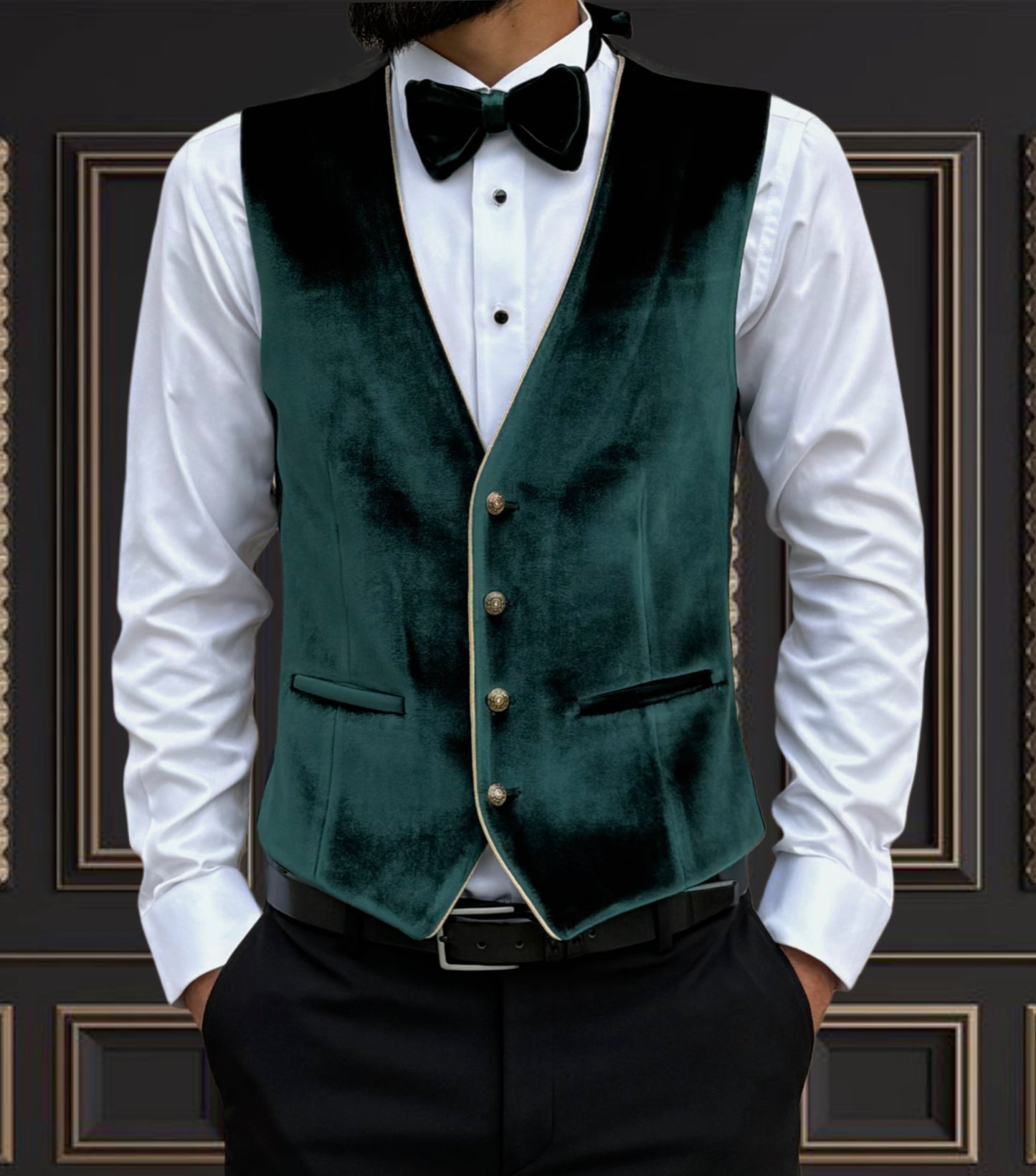 Men's Emerald Green Velvet Tuxedo | Formalwear for Weddings & Proms