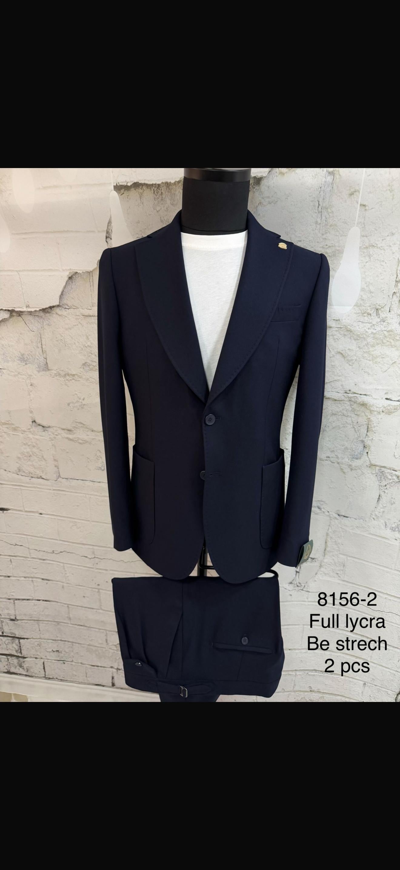 Men’s Navy Notch Lapel 2-Piece Suit