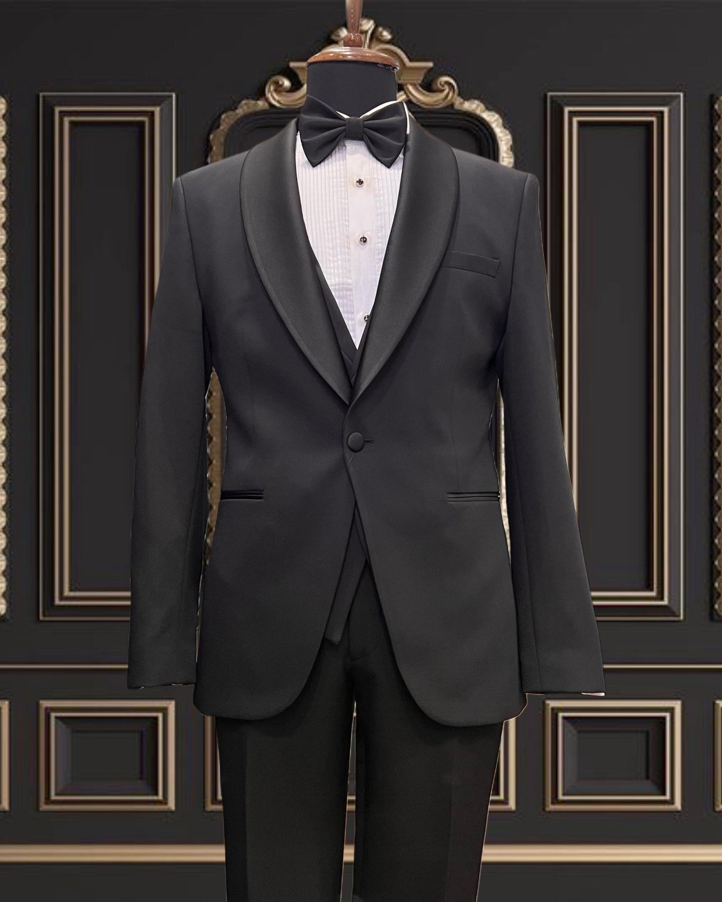 Men’s Black Tuxedo with Satin Shawl Lapel | Super Stretch Tuxedo