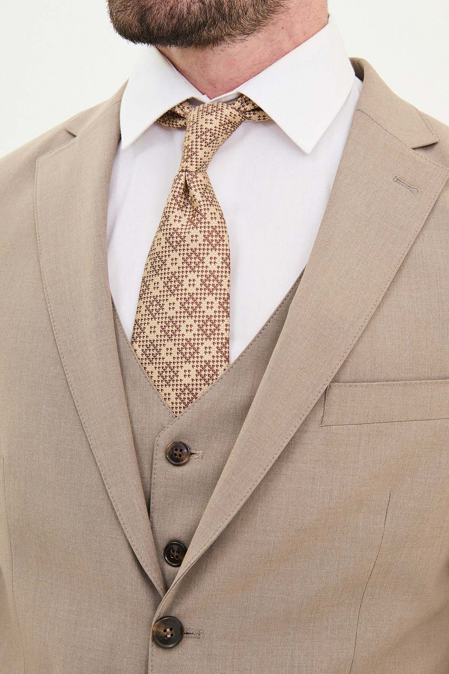 Beige Suit | 3 Piece Slim Fit Suit | premium 4 way stretch