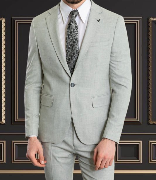 Light Grey Suit | 3 Piece Slim Fit Suit | Wool Fabric