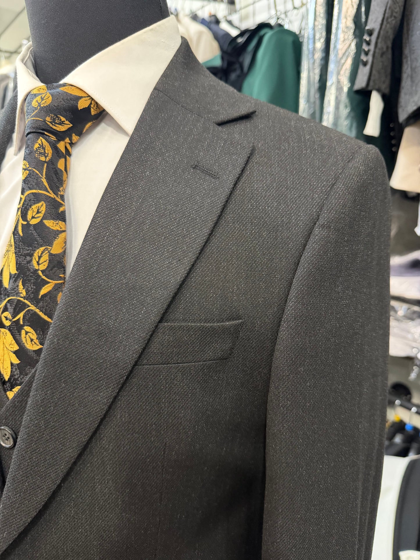 Men’s Black Slim Fit 3-Piece Suit | Stretchy & Comfortable Formal Wear