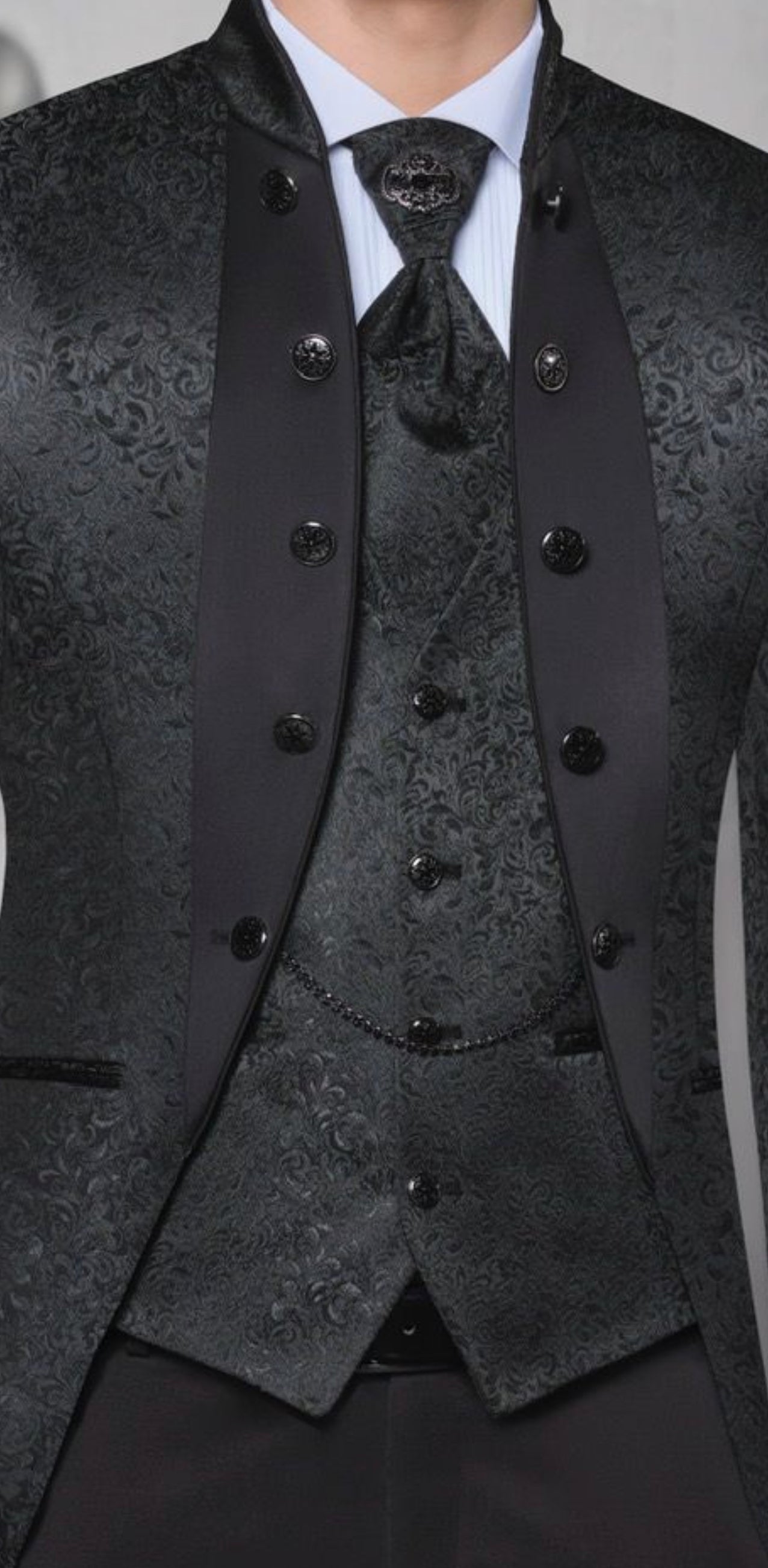 Mens Black Tuxedo | Mandarin Collar Tuxedo | Wedding & Special Events