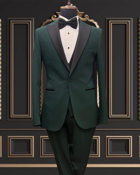 Men's Emerald Green Tuxedo with Peak Lapel – Wedding & Formal Wear