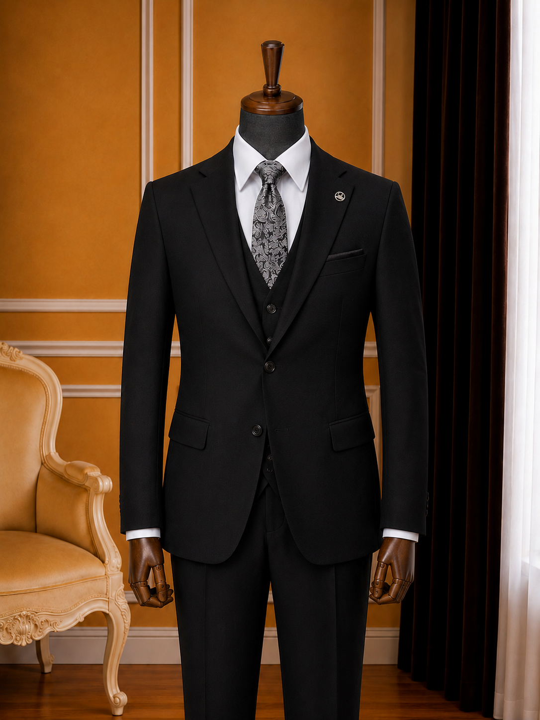 Men's Black Suit Slim Fit & Classic Fit Options | Premium Formal Wear