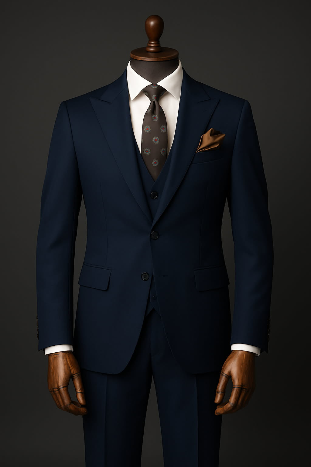 ちか suits navy 3L 63318 Navy Blue 3-Piece Suit Hayward | Men's Slim Fit Suit – Elegance