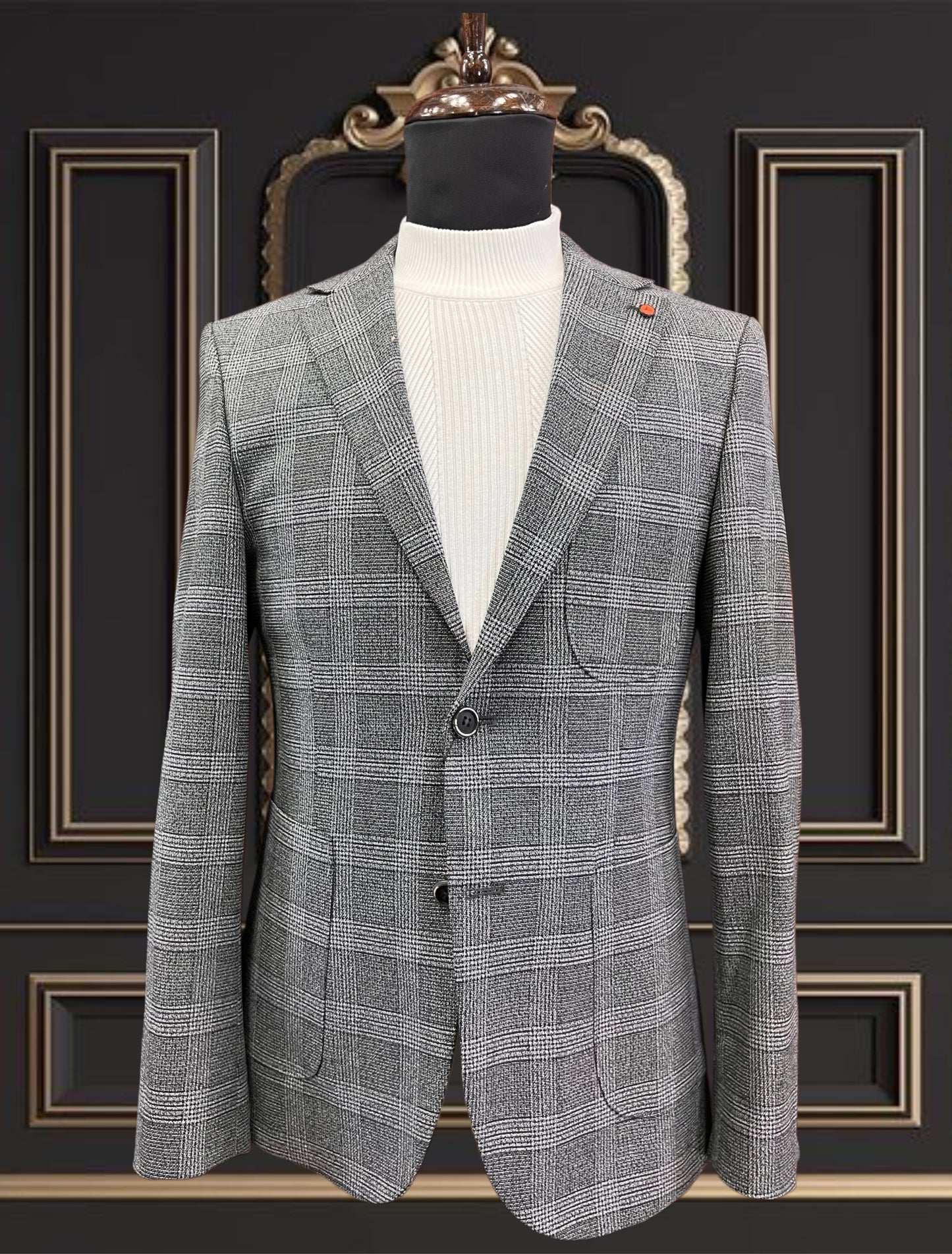 Men’s Slim Fit Gray Checkered Blazer | Sport Jacket