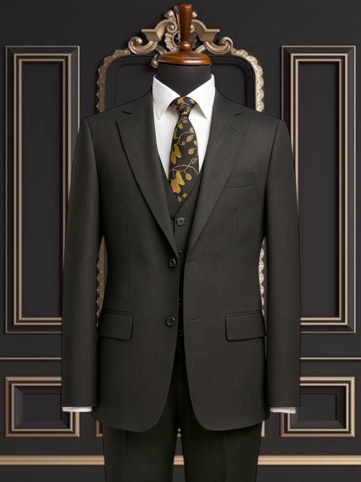 Men’s Black Slim Fit 3-Piece Suit | Stretchy & Comfortable Formal Wear