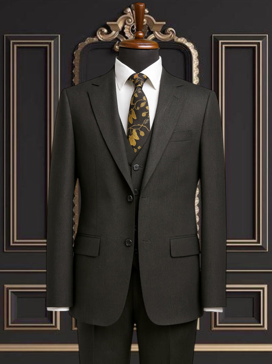 Men’s Black Slim Fit 3-Piece Suit | Stretchy & Comfortable Formal Wear