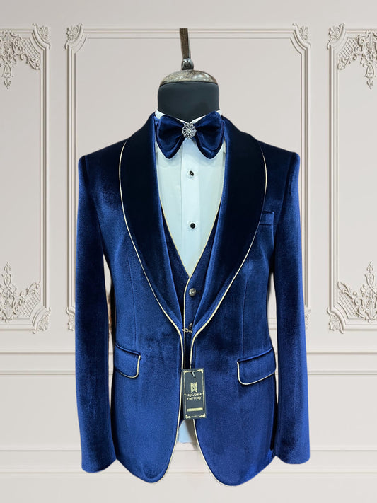 Men's Royal Blue Velvet Tuxedo | Luxury Slim Fit Formalwear