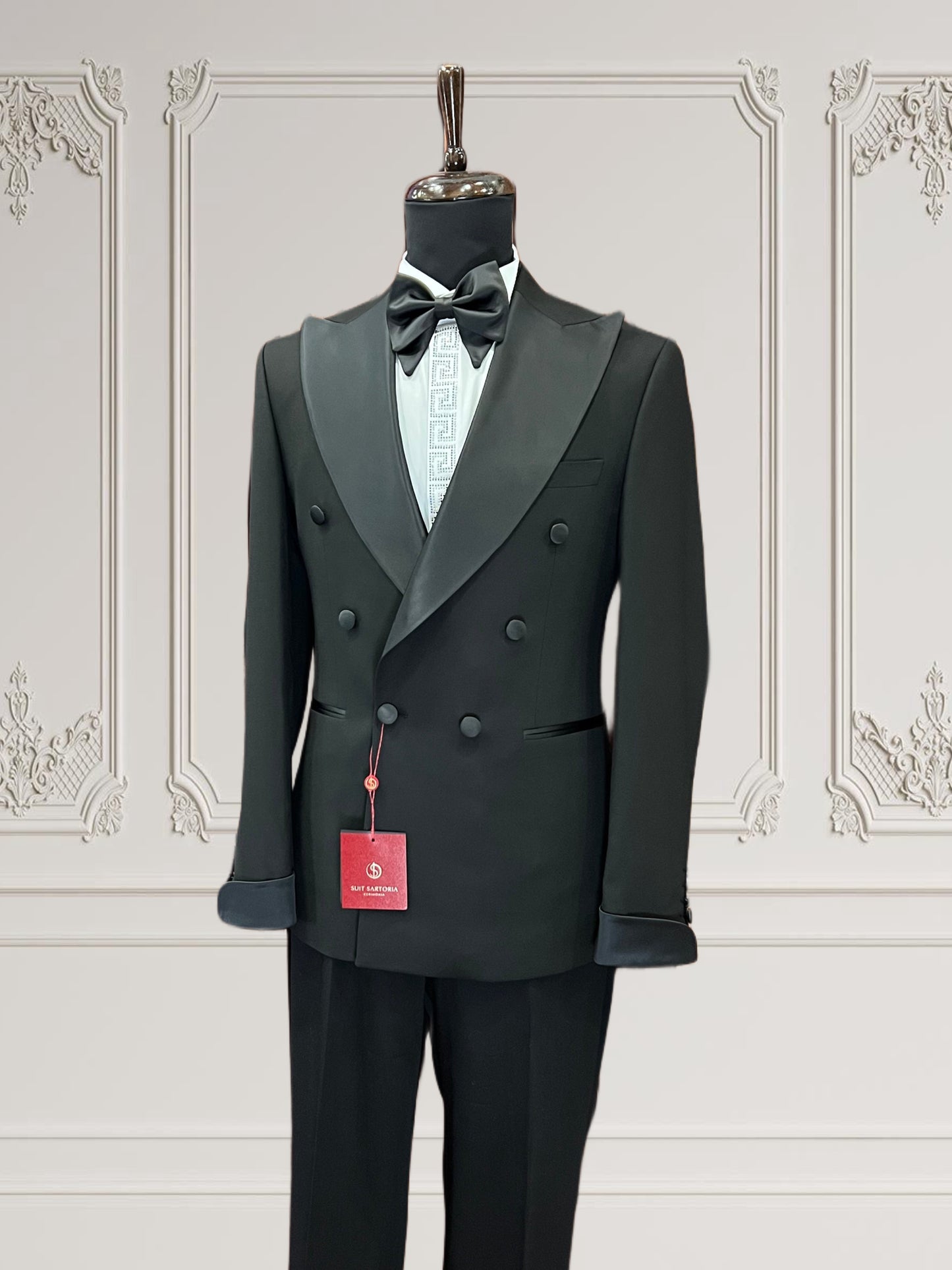 Men's Black Double-Breasted Tuxedo | Weddings & Prom