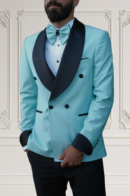 Premium Slim Fit Turquoise Color Wedding Tuxedo _ Shawl Lapel