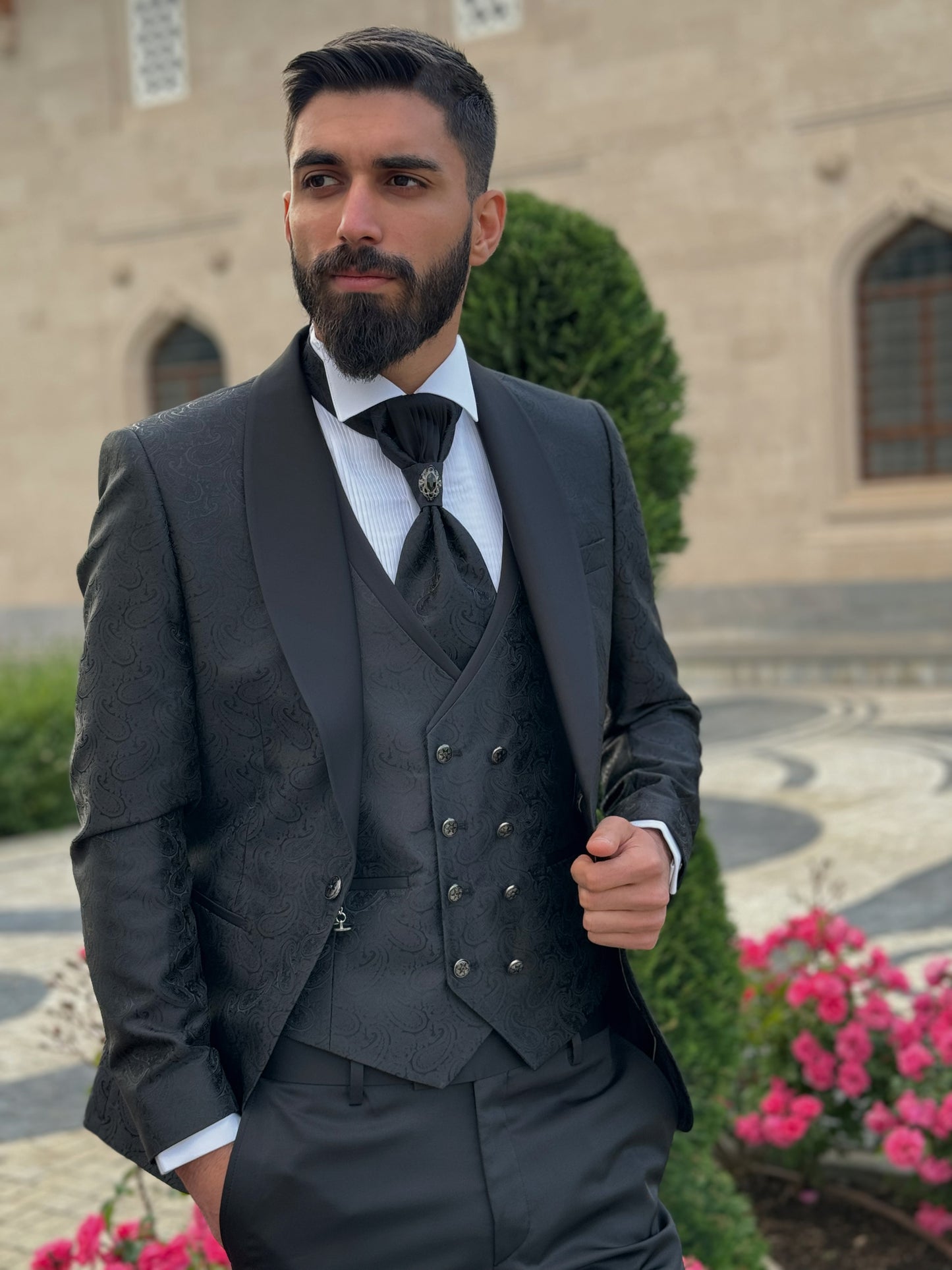 Men's Black Shawl Lapel Tuxedo | Formal Wear for Weddings & Galas