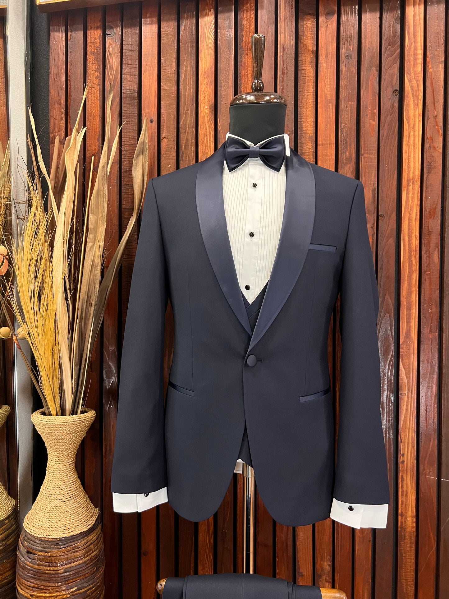 Mens Navy Blue Tuxedo Shawl Lapels | Slim Fit | Premium