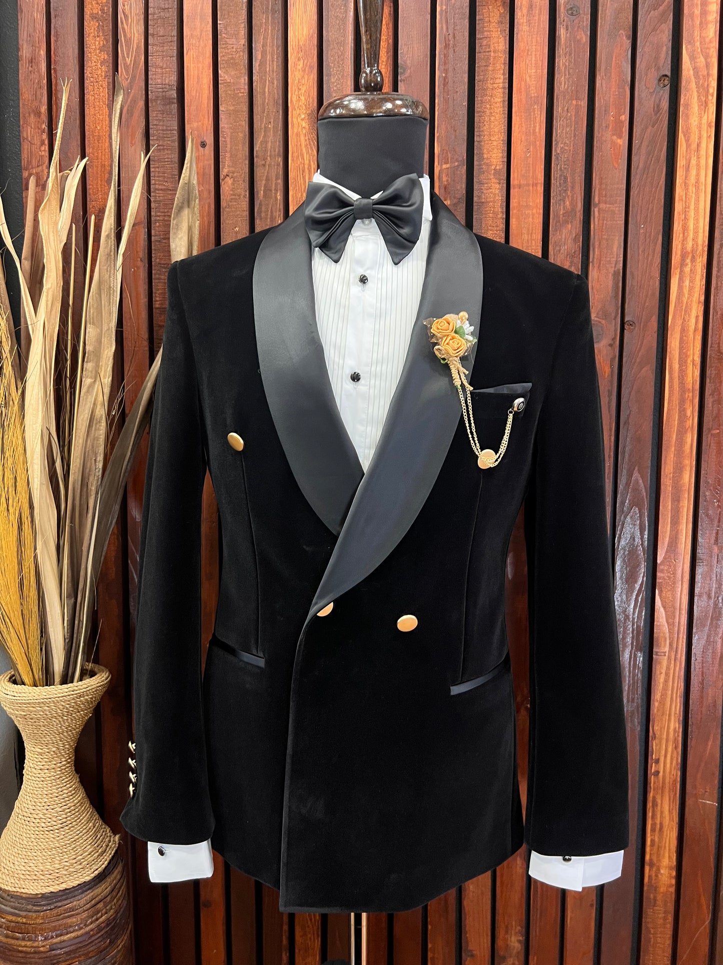 Mens Black Velvet Tuxedo| Slim Fit | Premium