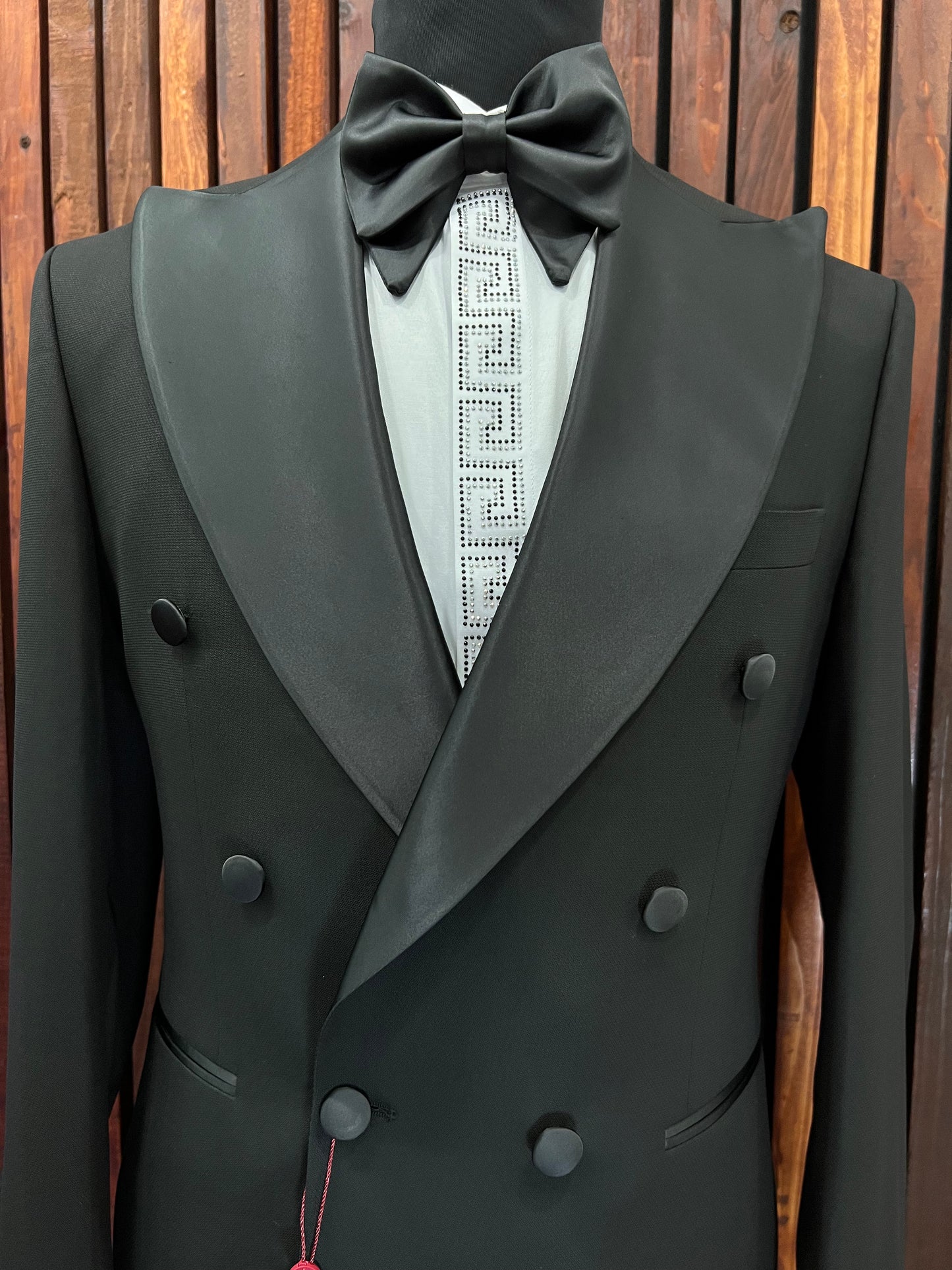 Black Double Breasted Tuxedo Black Buttons | Slim Fit |