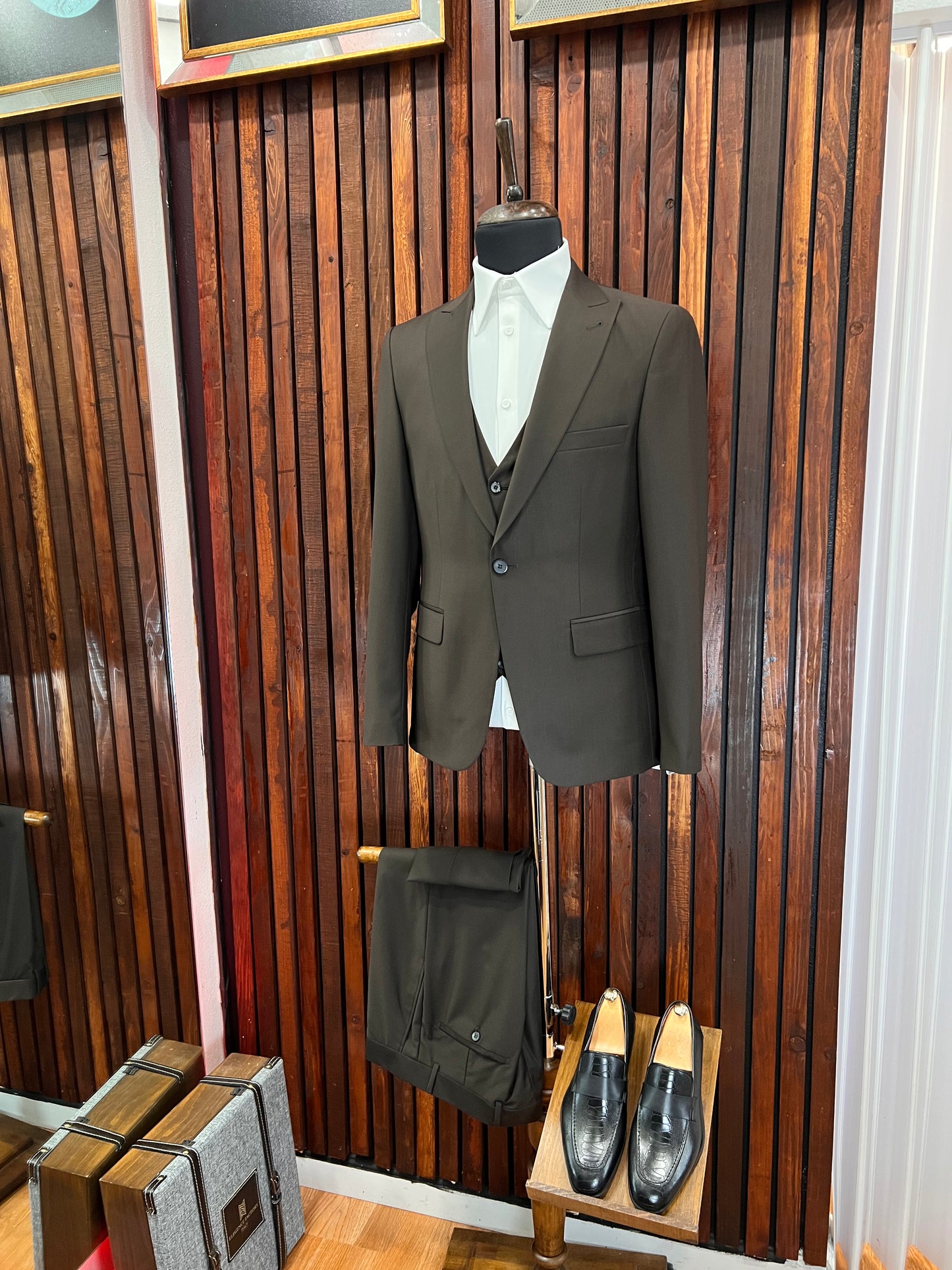 Brown 3 Piece Slim Fit Suit