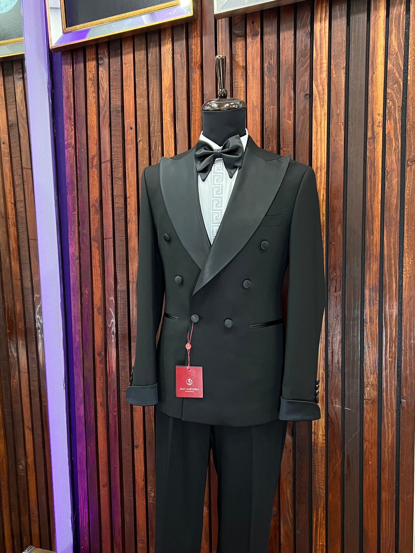 Men's Black Double-Breasted Tuxedo | Weddings & Prom