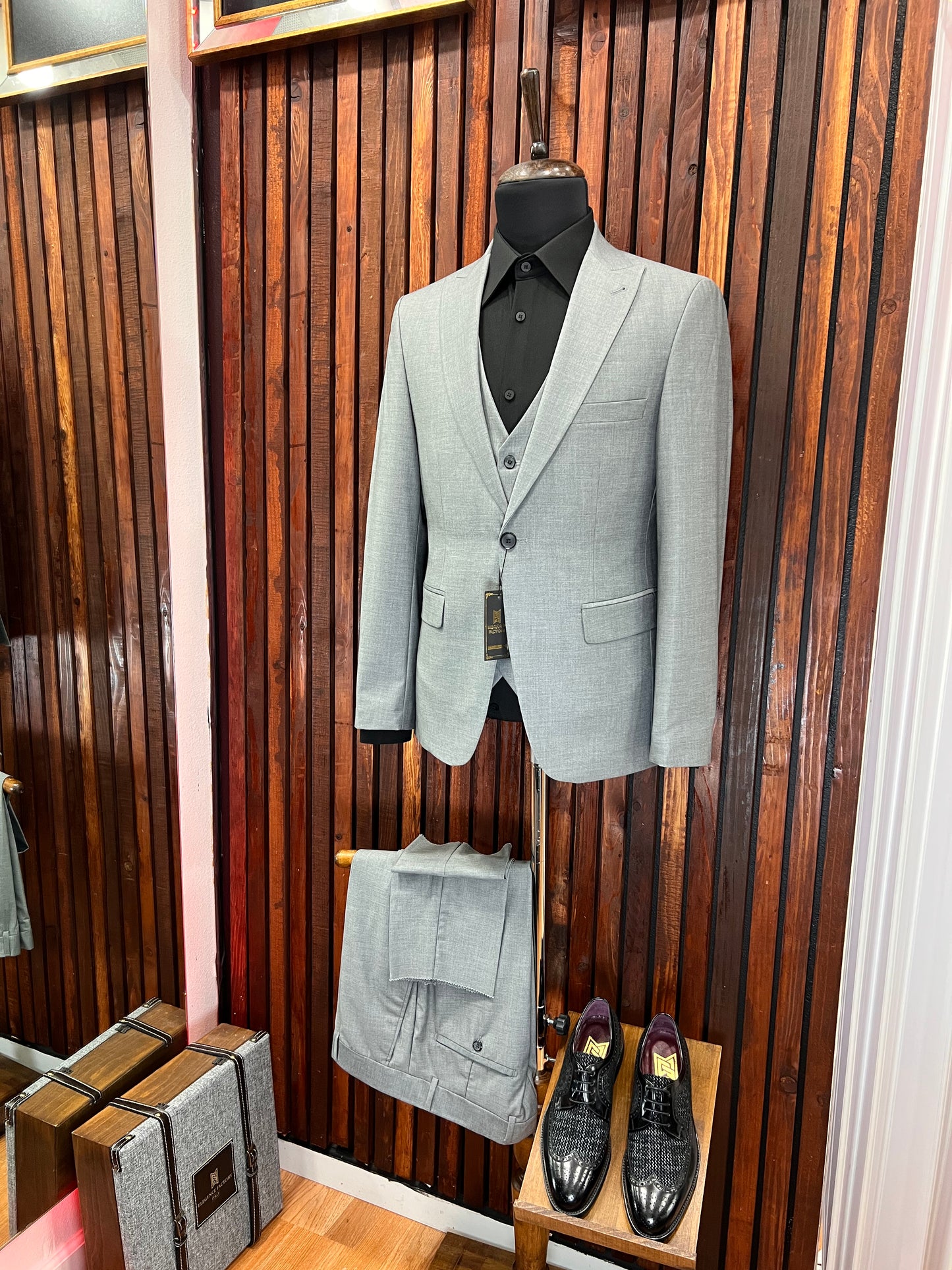 Grey 3 Piece Slim Fit Suit