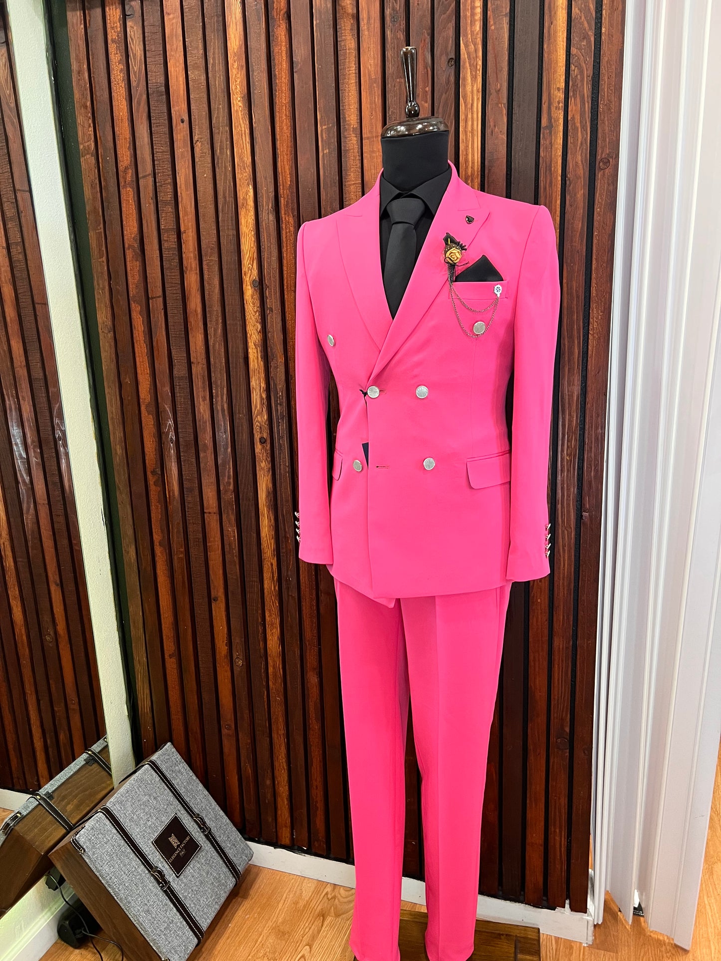 Pink Double Breasted Suit | Slim Fit | 2 piece