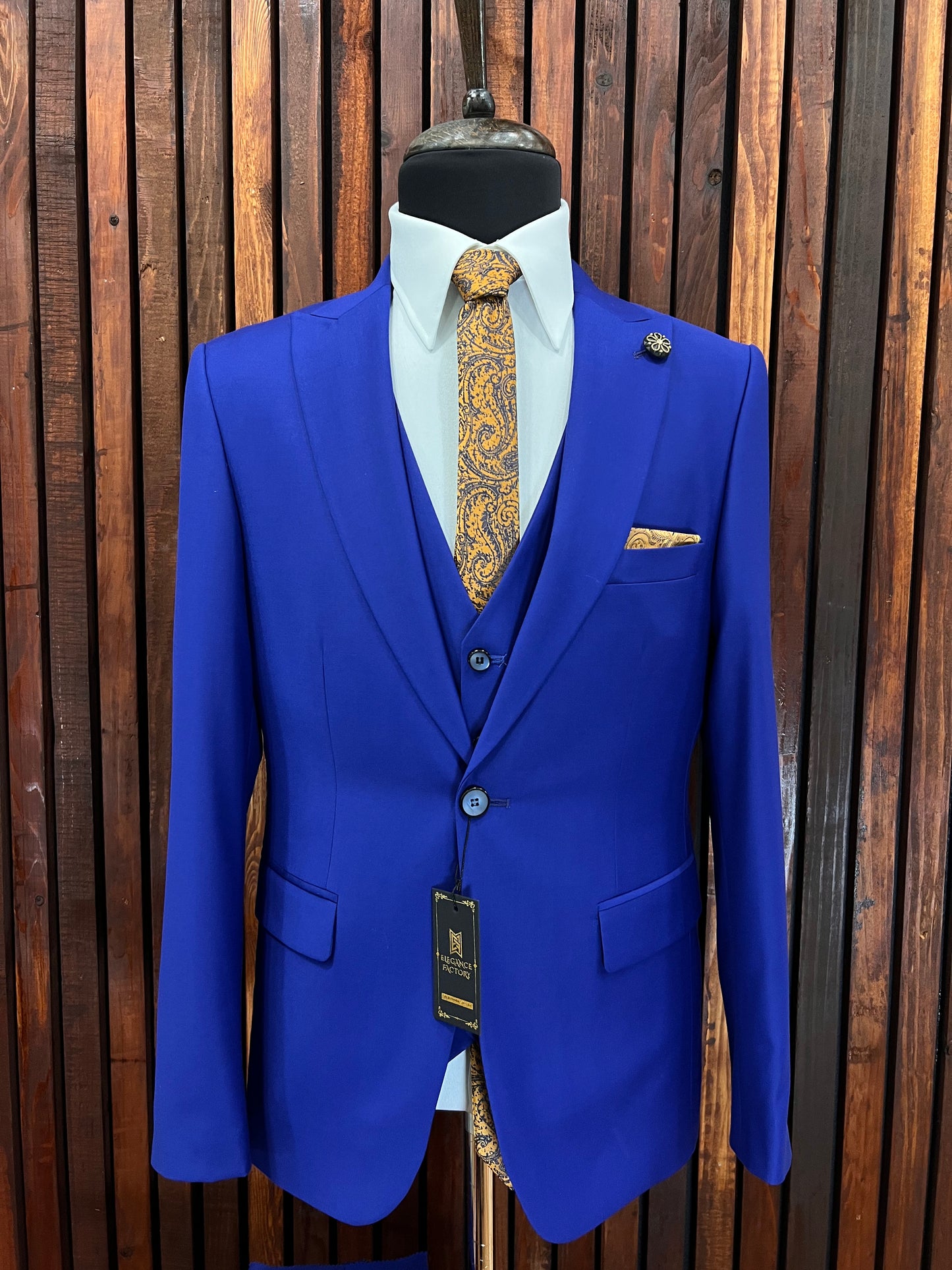 Royal Blue 3 Piece Slim Fit Suit