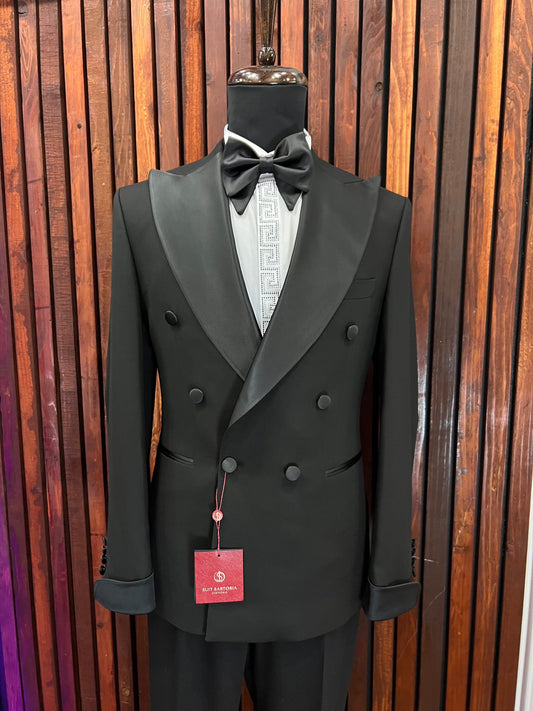 Men's Black Double-Breasted Tuxedo | Weddings & Prom